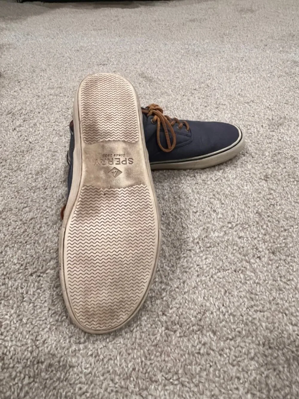 Sperry Striper II CVO Navy Canvas Sneakers Men's Size 11.5